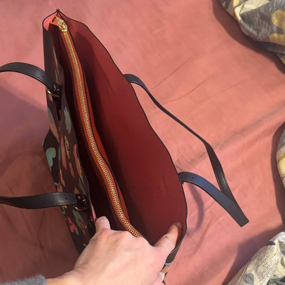 Coach Black Tote with Colorful Floral Design - Picture 12 of 15